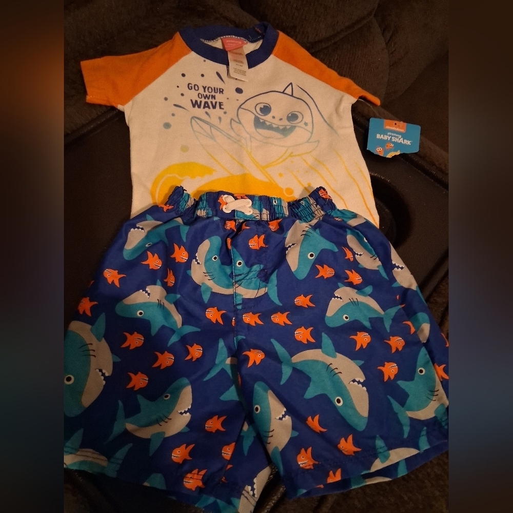 Shark Print Baby Swim Set